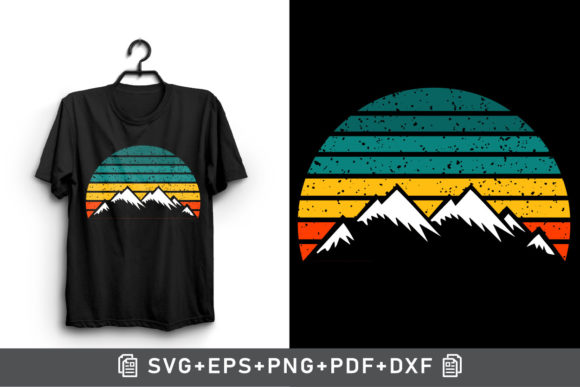 Retro Sunset Vintage Mountain Clipart Review