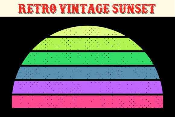 Retro Vintage Sunset 60s, 80s, 70s